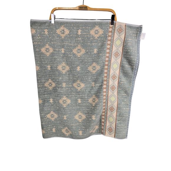 Vintage Springmaid Bath Towel Southwest Aztec Pattern Blue/Tan - Replacement - Picture 2 of 5